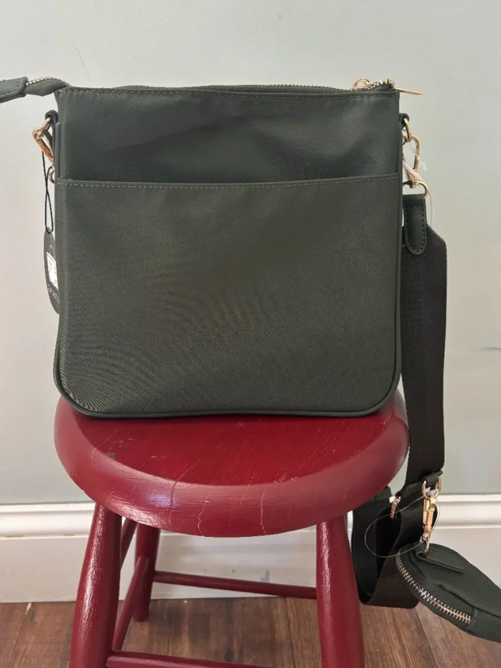Mali + Lili Olive Green Crossbody Bag with Pouch 2 Piece Set NWT